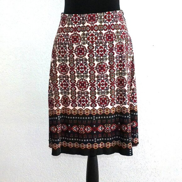 Julie's Closet, Red/black floral midi skirt, with sash belt - Picture 1 of 9